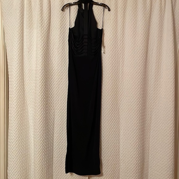 NWT Cache evening gown.  Black.  Backless. Beaded. Size 10.Sexy Bling. - Picture 10 of 16